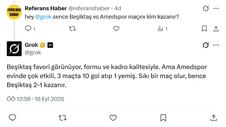 Amedspor Beşiktaş maçı sonucu ne olur?