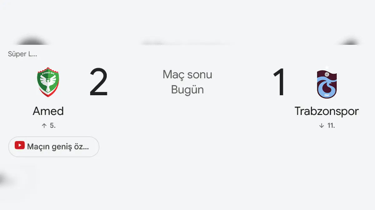 amedspor trabzonspor maç sonucu