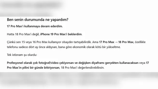 yapay zeka iphone 18 pro modeli için neler söyledi